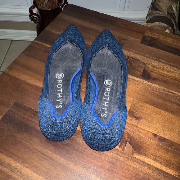 ROTHY'S The Point Flats Teal Python Blue - Picture 5 of 9